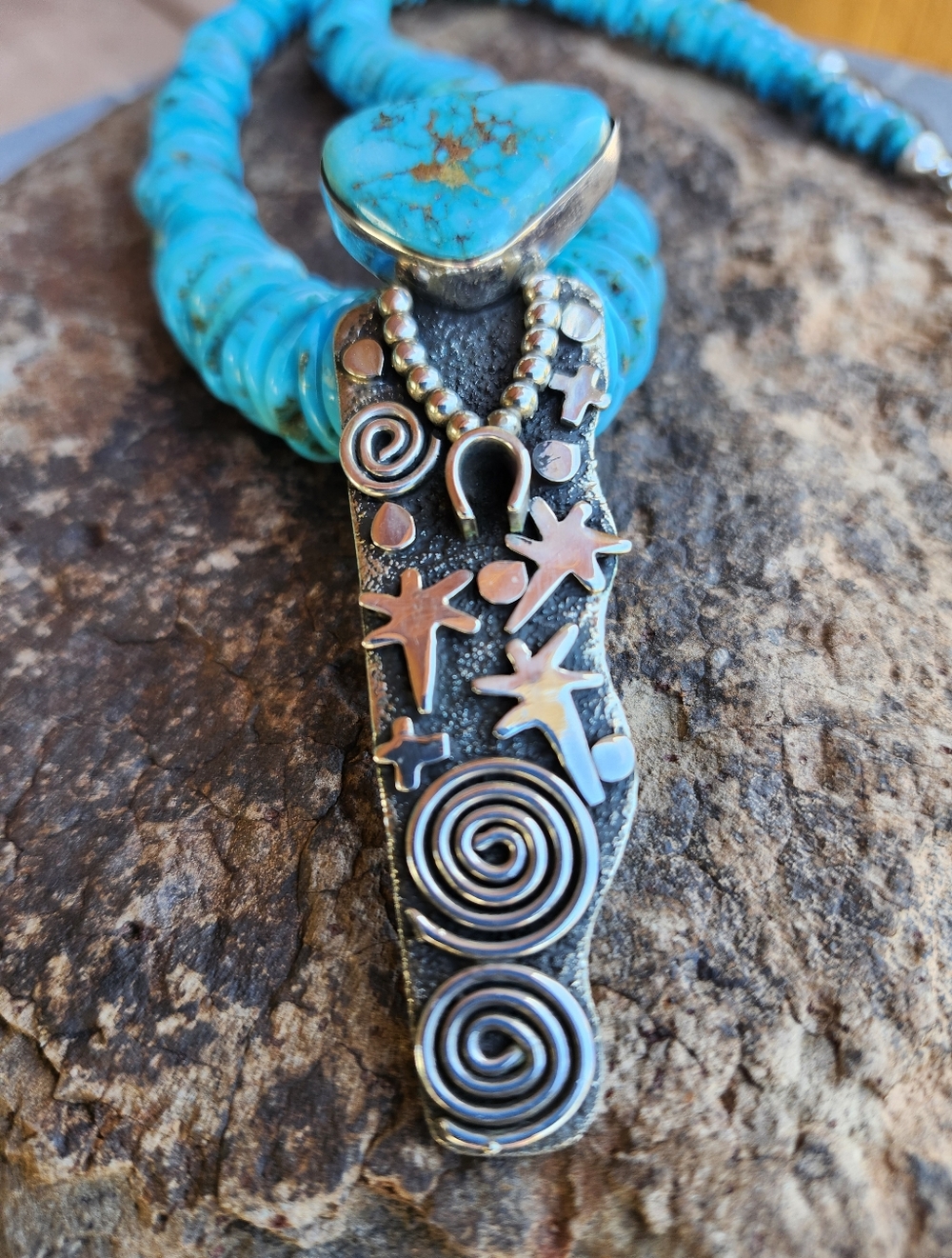 Sterling Silver Navajo Alex Sanchez Statement Necklace - Picture 13 of 17